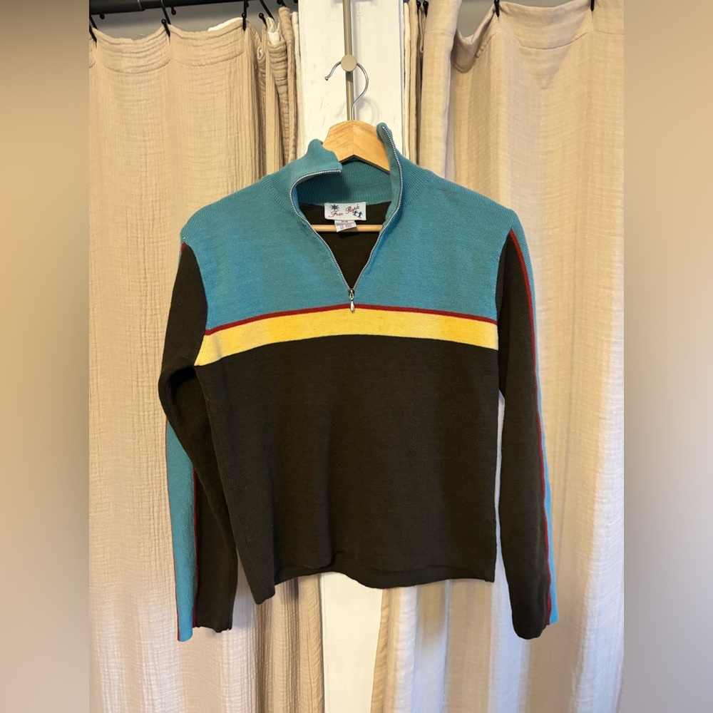 Rare Vintage Free People Quarter Zip Wool Sweater- Medium
